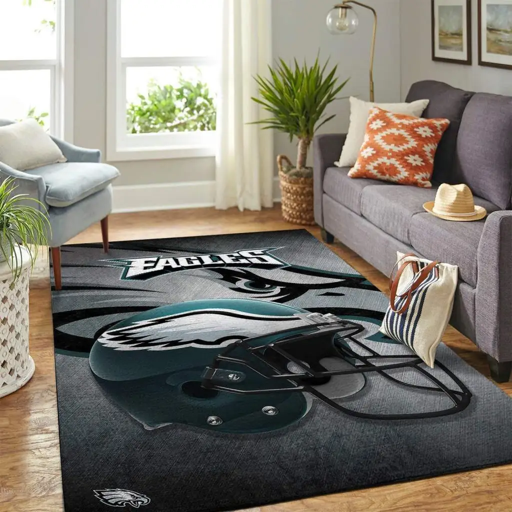 Area Rug with Inspirational Quote Typography Design Black and Green