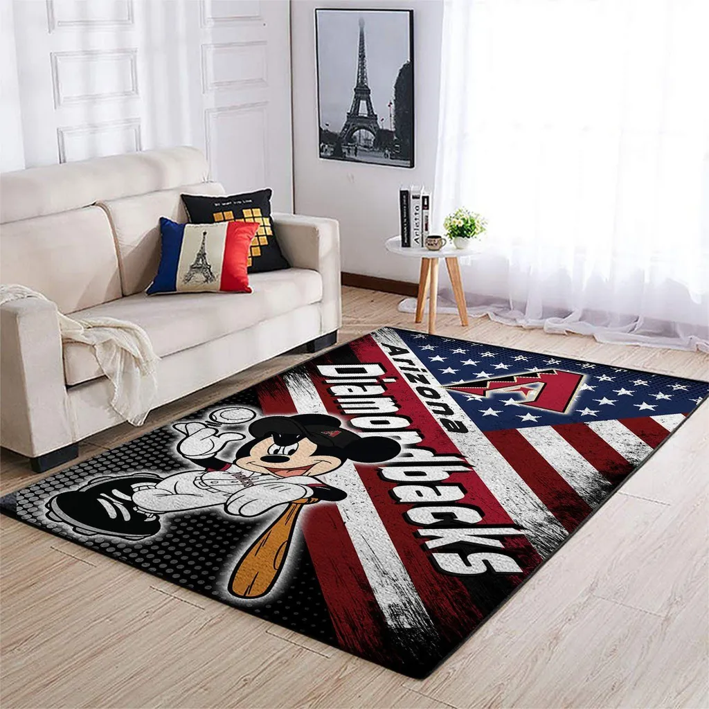 Arizona Diamondbacks Rug - Baseball Home Decor Carpet Black and Red