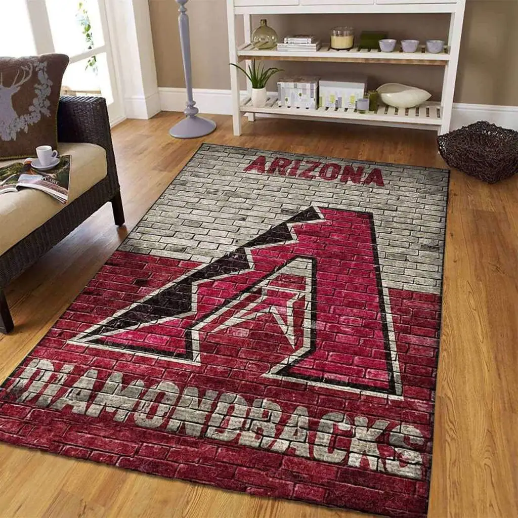 Arizona Diamondbacks Rug - Brick Pattern Area for Home Red and Gray