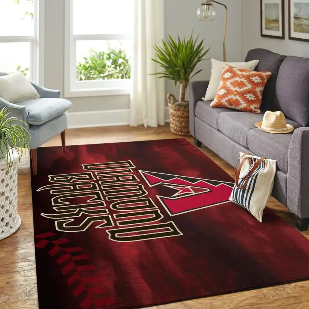 Arizona Diamondbacks Rug - Fan Perfect for Home Decor Black and Red