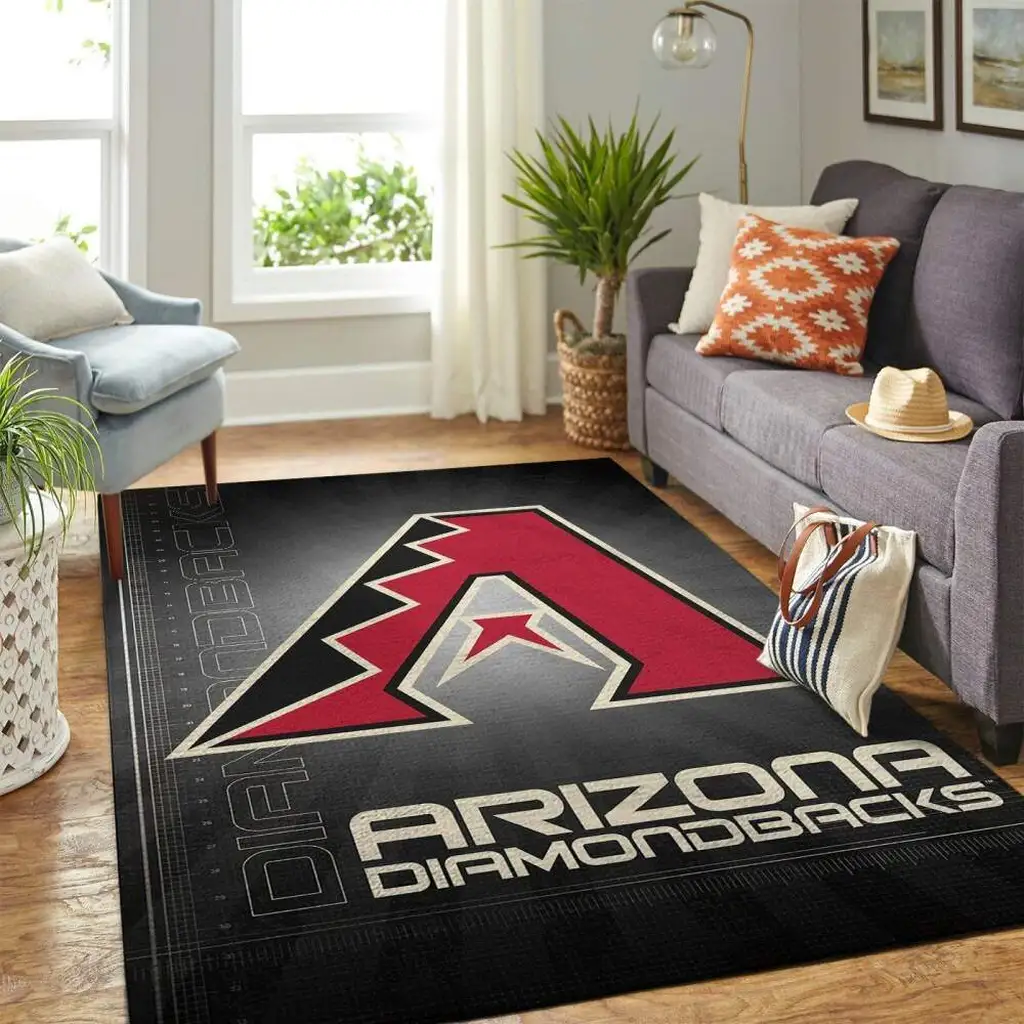 Arizona Diamondbacks Rug - Logo Perfect for Living Room Decor Black and Red