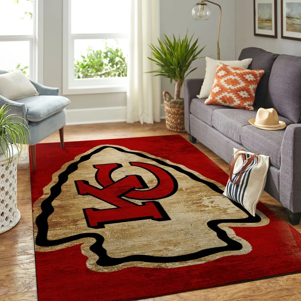 Arrowhead Pattern Rug Perfect for Cozy Living Room Decor Beige and Red