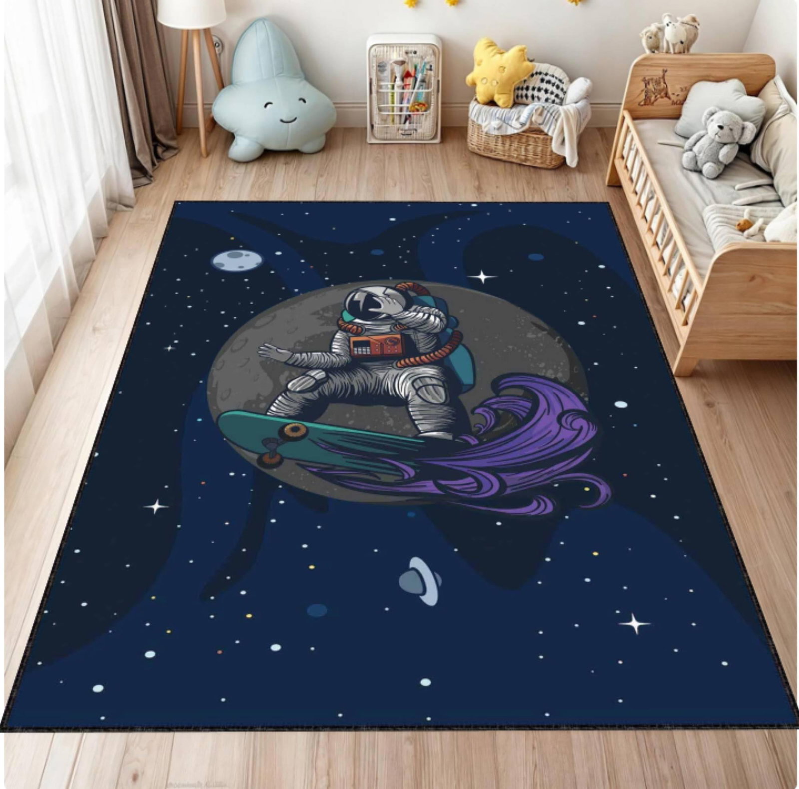Astronaut Skateboard Carpet Dark Theme â€“ Back to SchoolTVC1708378