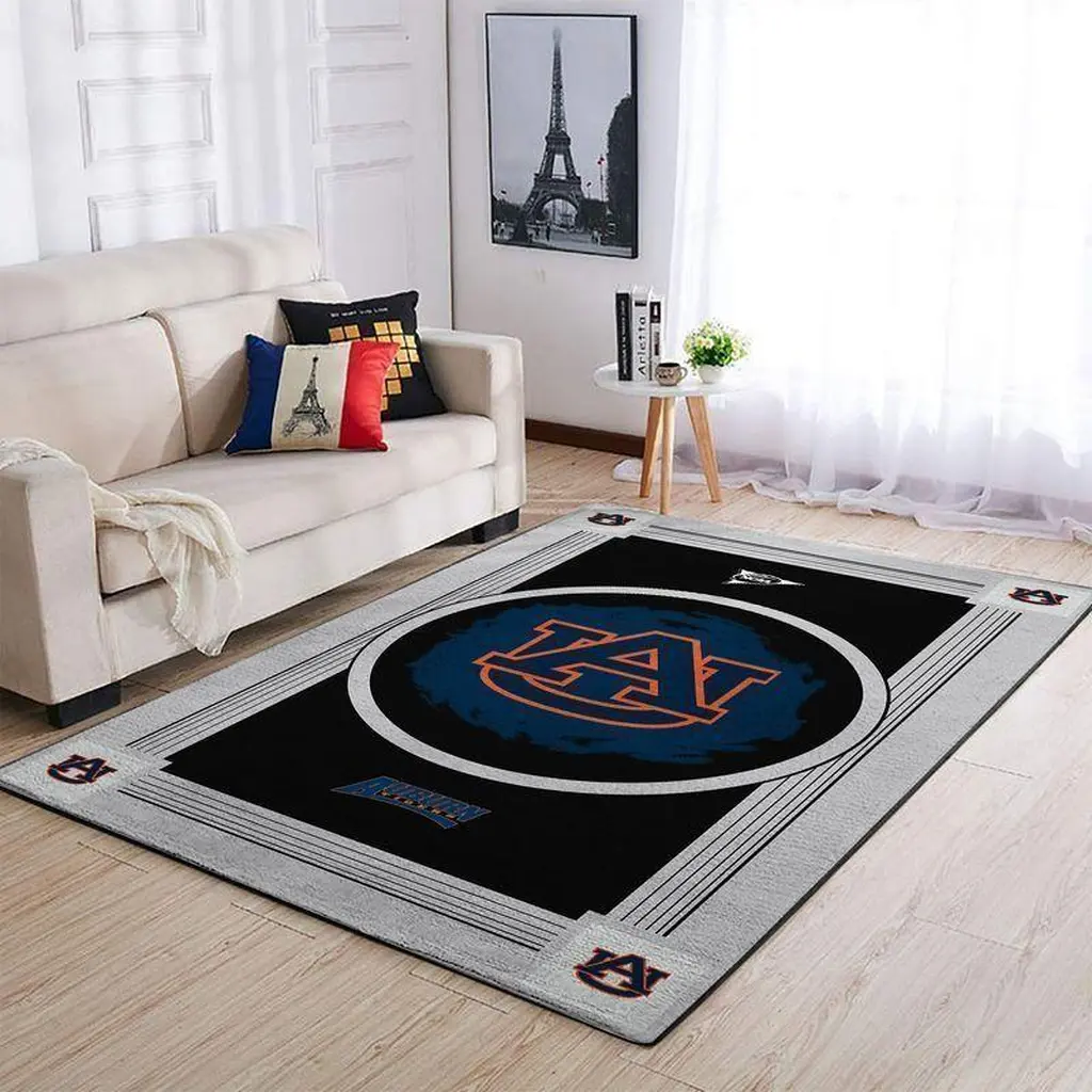 Auburn University Area Rug for Living Room Decor Black and Gray