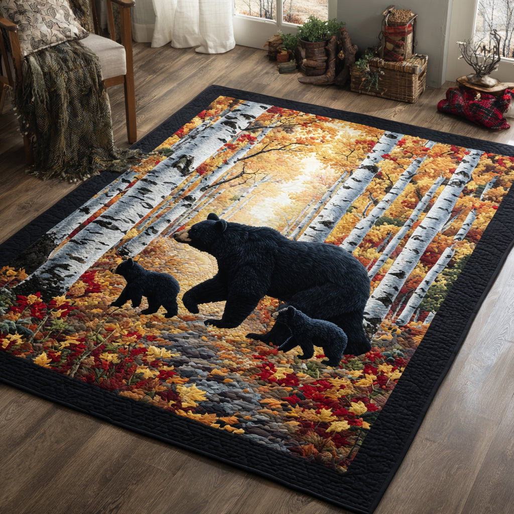 Autumn Bear Journey Area Rug - Non-Slip Washable 3D Print Rug for Living Room & BedroomTVC210854