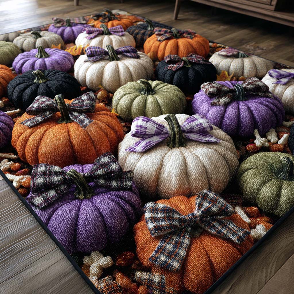 Autumn Bow Patch Area Rug - Non-Slip Washable 3D Print Rug for Living Room & BedroomTVC210848