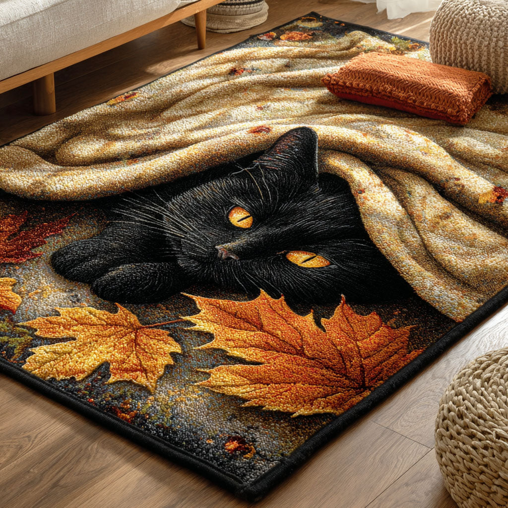 Autumn Cat Area Rug - Non-Slip Washable 3D Print Rug for Living Room & BedroomTVC210849