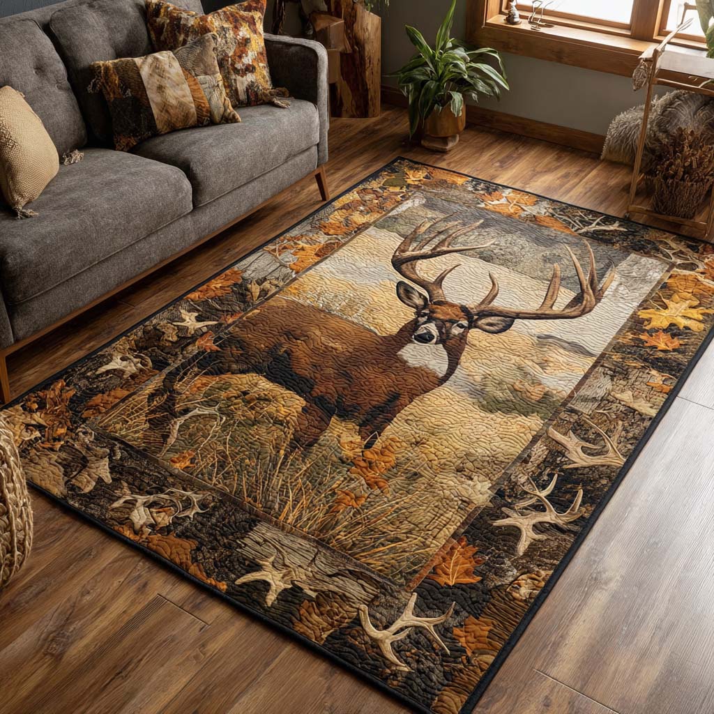 Autumn Deer Area Rug - Non-Slip Washable 3D Print Rug for Living Room & BedroomTVC210851
