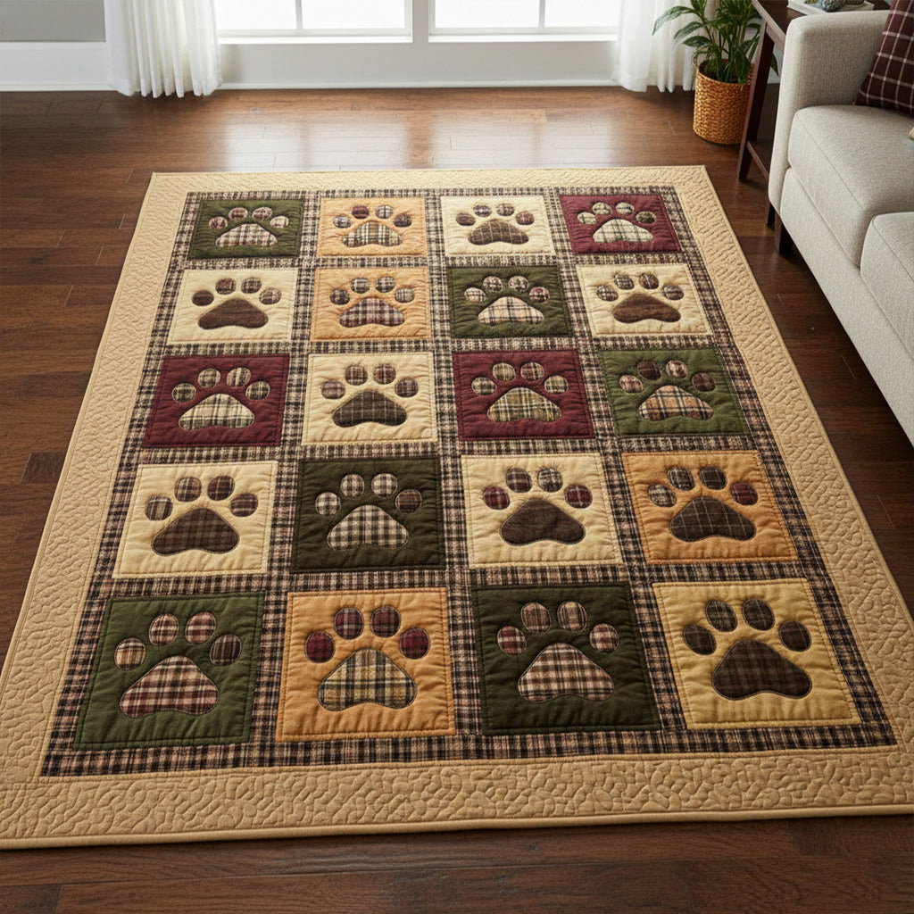 Autumn Harvest Love Paw Area Rug - Non-Slip Washable 3D Print Rug for Living Room & BedroomTVC210851