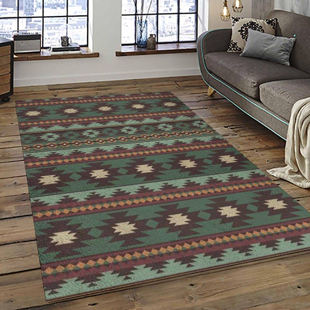 Aztec Southwestern Geometric Shape Pattern Carpet Area Rug
