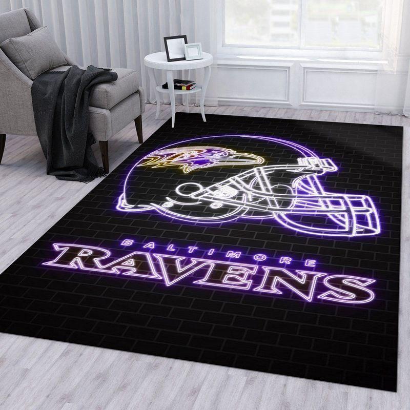 Baltimore Ravens Area Rug Nfl Football Living Room Home Decor Carpet 39