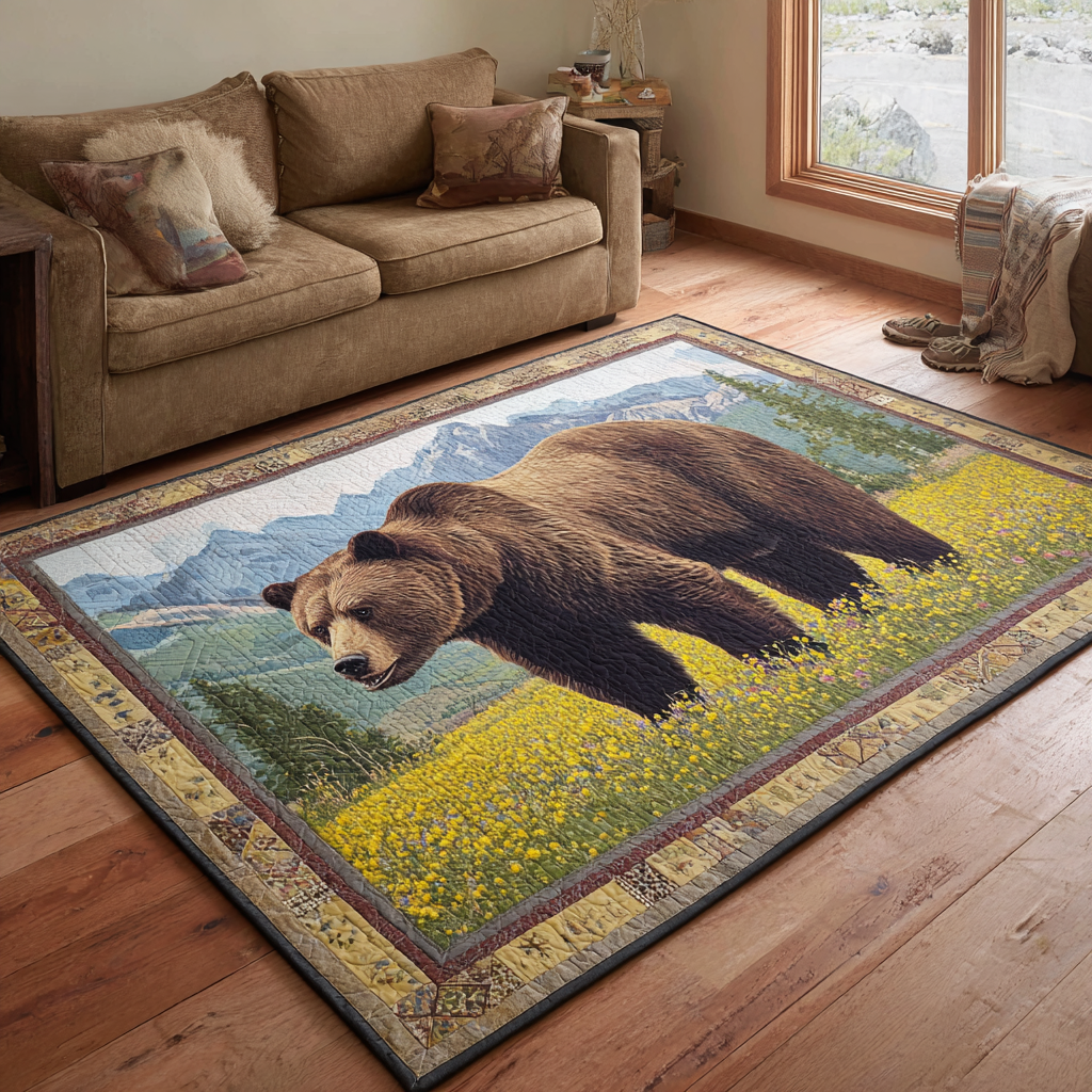 Bear Haven Area Rug - Non-Slip Washable 3D Print Rug for Living Room & Bedroom (DesignTVC2108166