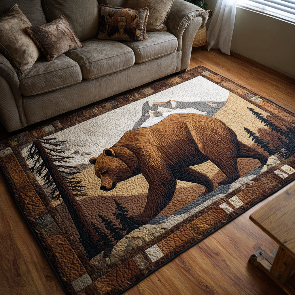 Bear Haven Area Rug - Non-Slip Washable 3D Print Rug for Living Room & BedroomTVC2108143