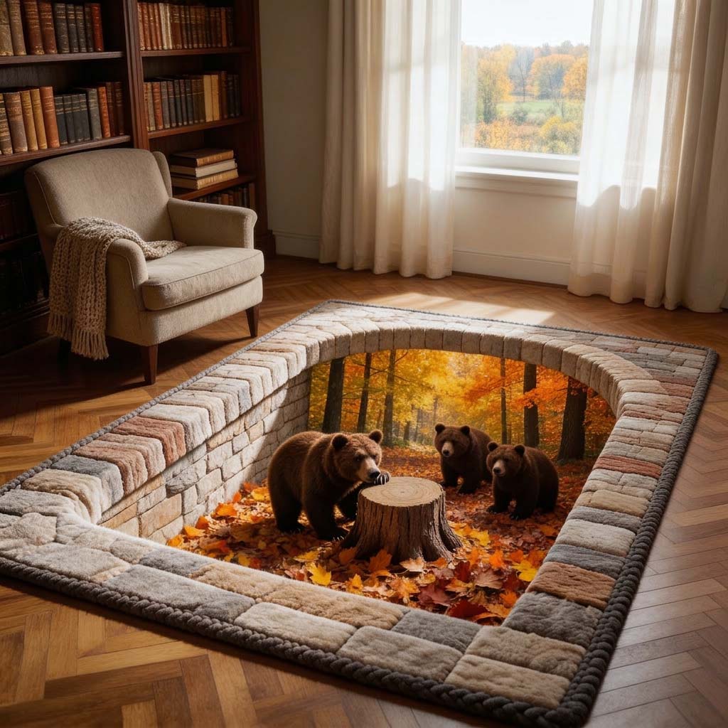Bear Spirit Area Rug - Non-Slip Washable 3D Print Rug for Living Room & BedroomTVC2108430