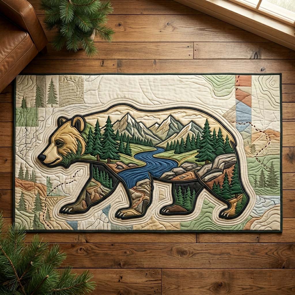 Bearscape Trail Area Rug - Non-Slip Washable 3D Print Rug for Living Room & BedroomTVC2108430