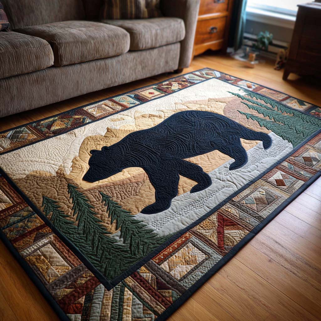 Black Bear Area Rug - Non-Slip Washable 3D Print Rug for Living Room & BedroomTVC2108143