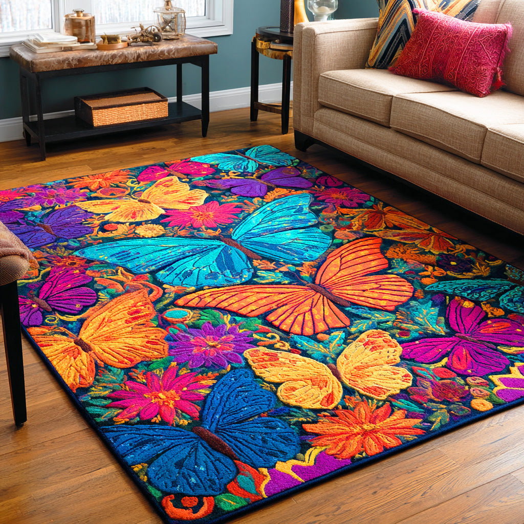 Blossom Wings Area Rug - Non-Slip Washable 3D Print Rug for Living Room & BedroomTVC2108143