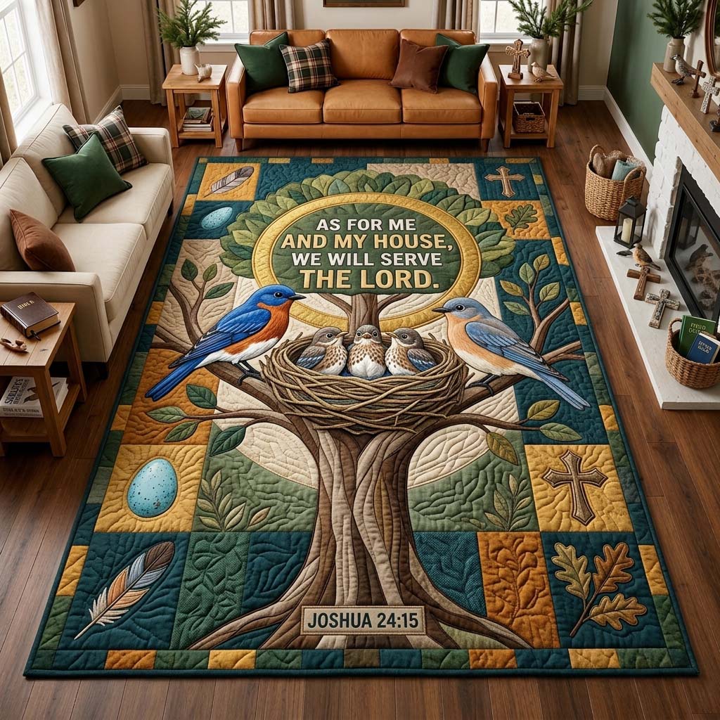 Bluebird Nest Tree Area Rug - Non-Slip Washable 3D Print Rug for Living Room & BedroomTVC210870