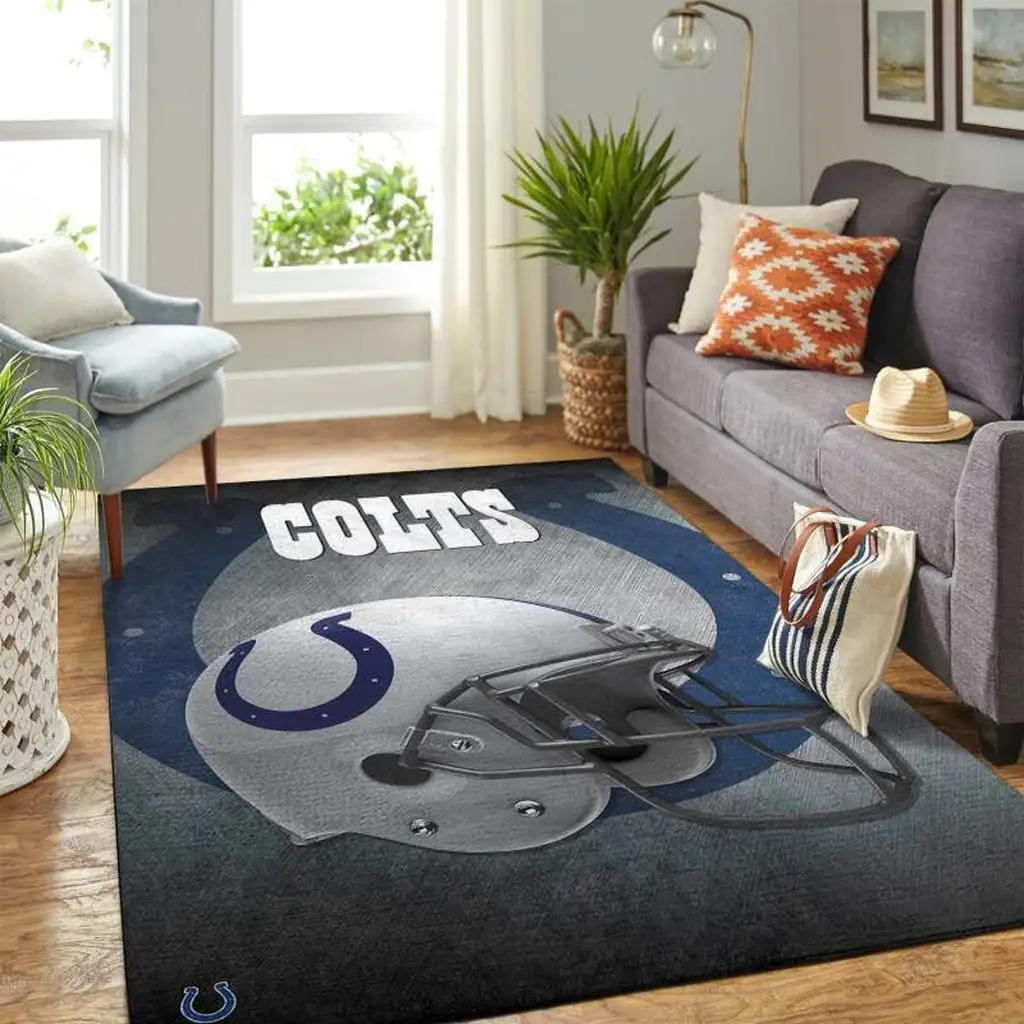 Bold Football Helmet Modern Rug for Game Room Black and Red