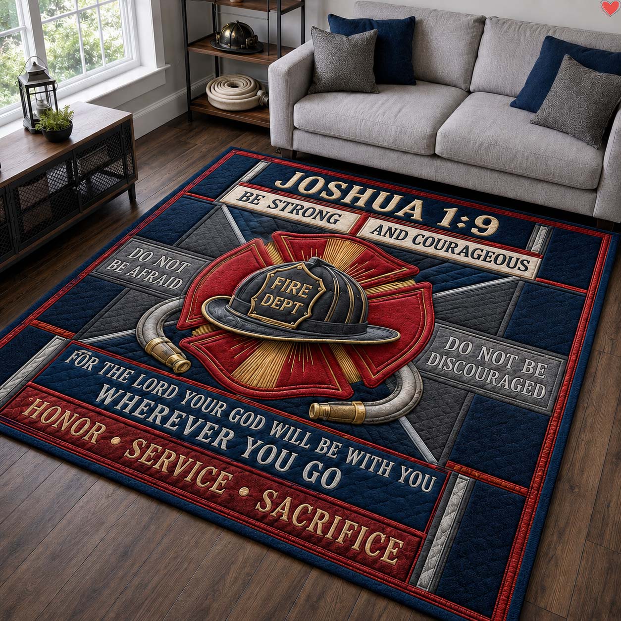 Brave Fire Helmet Area Rug - Non-Slip Washable 3D Print Rug for Living Room & BedroomTVC210870