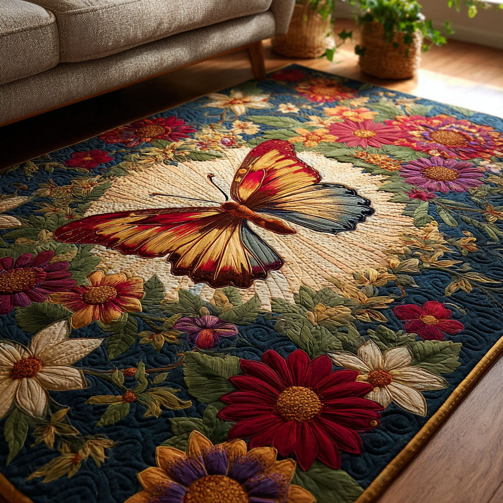 Butterfly Bloom Area Rug - Non-Slip Washable 3D Print Rug for Living Room & BedroomTVC2108142