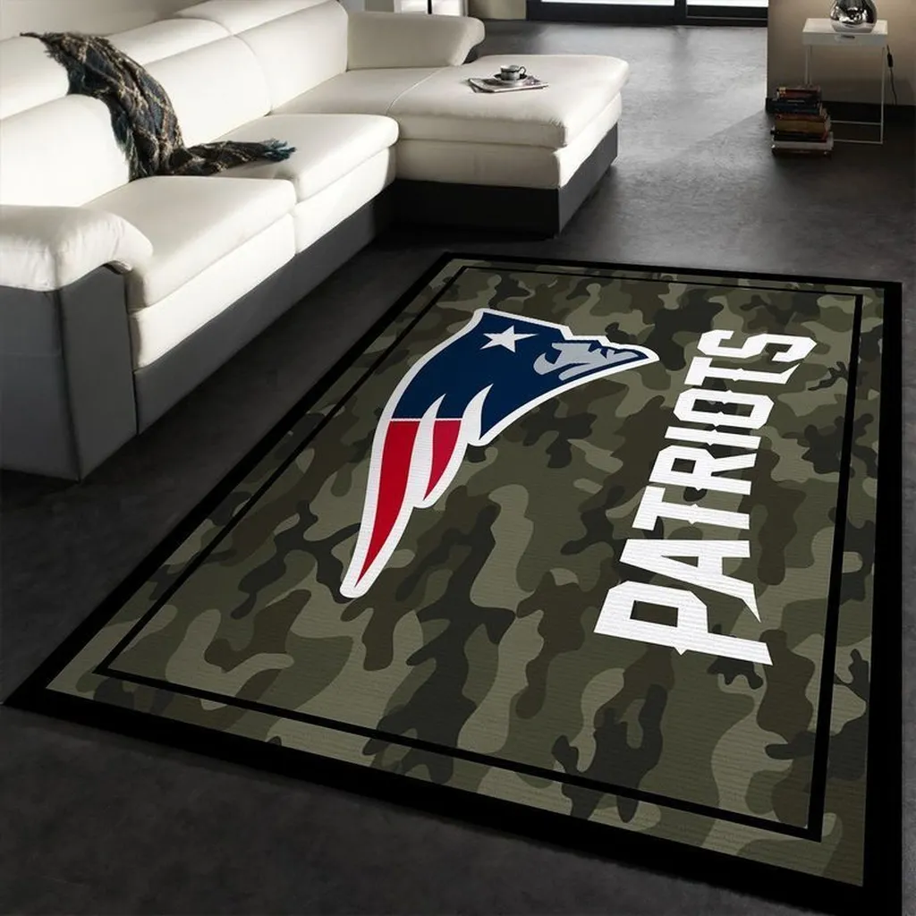 Camo Patriots Rug Perfect for Living Room Decor Black and Green