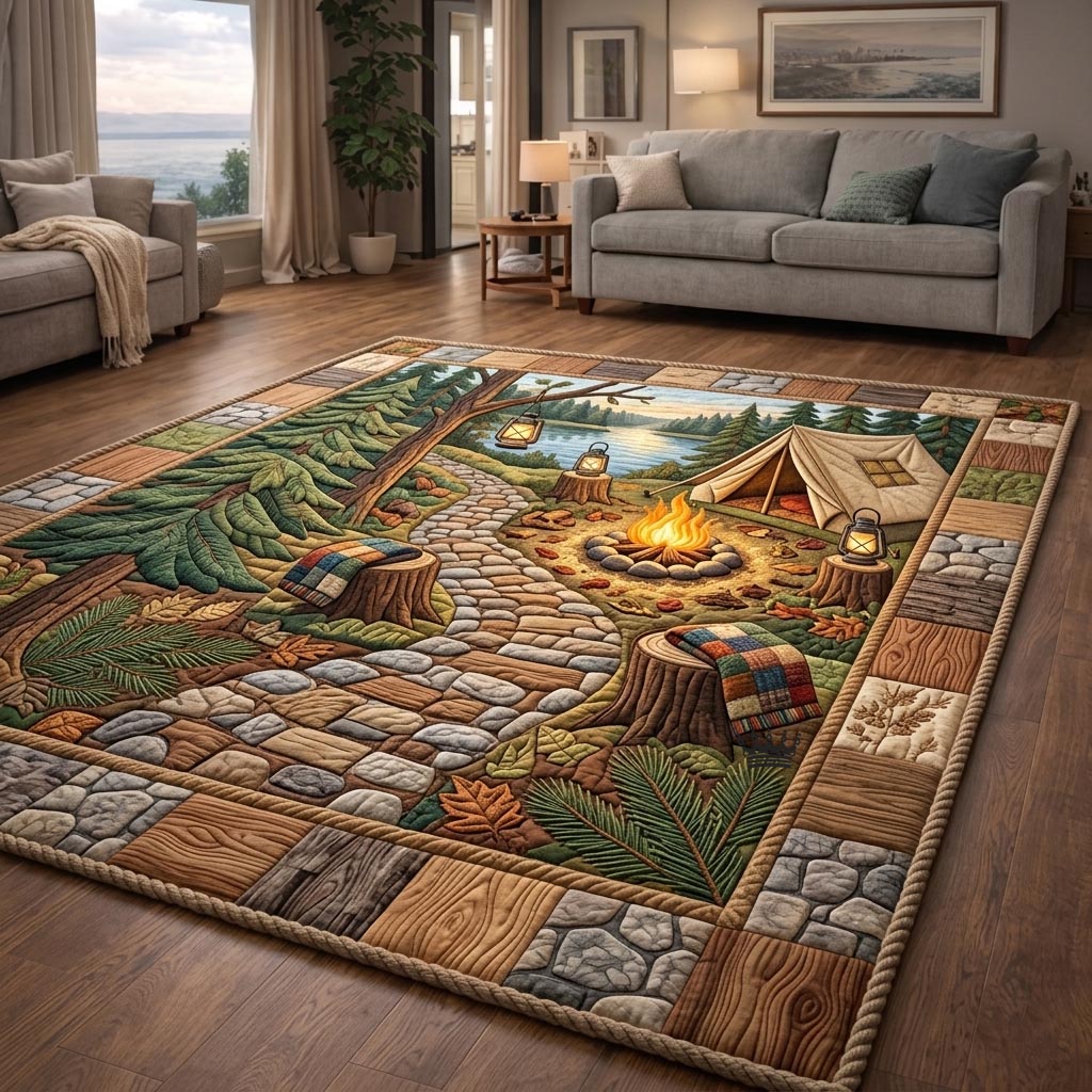 Camper Life Area Rug - Non-Slip Washable 3D Print Rug for Living Room & BedroomTVC2108165