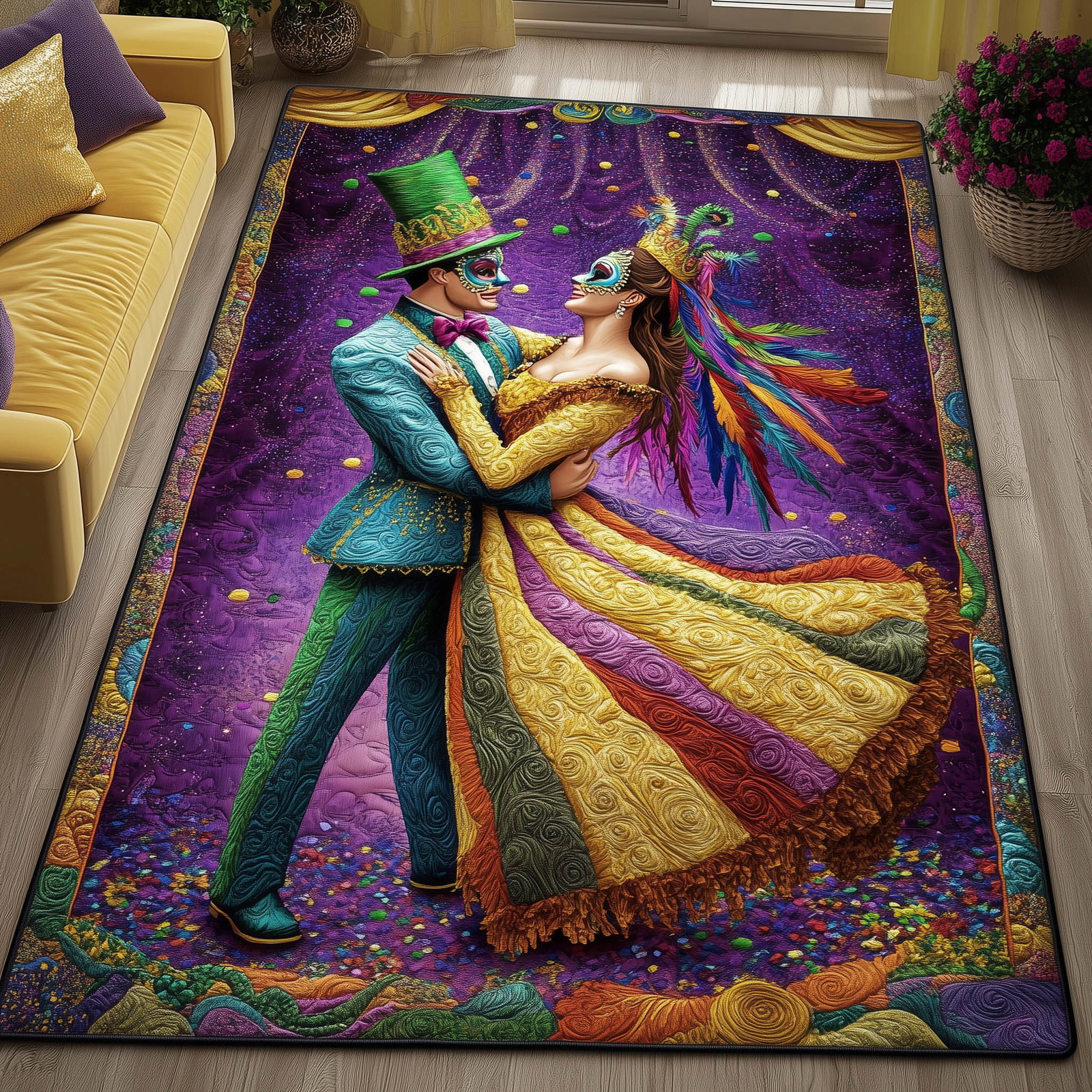 Carnival Spirit Area Rug - Non-Slip Washable 3D Print Rug for Living Room & Bedroom (DesignTVC2108207
