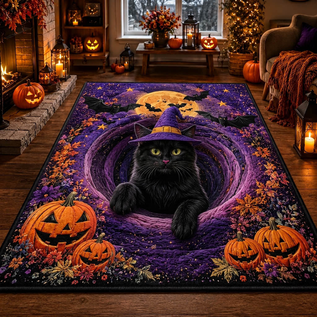 Celestial Cat Realm Area Rug - Non-Slip Washable 3D Print Rug for Living Room & BedroomTVC210853