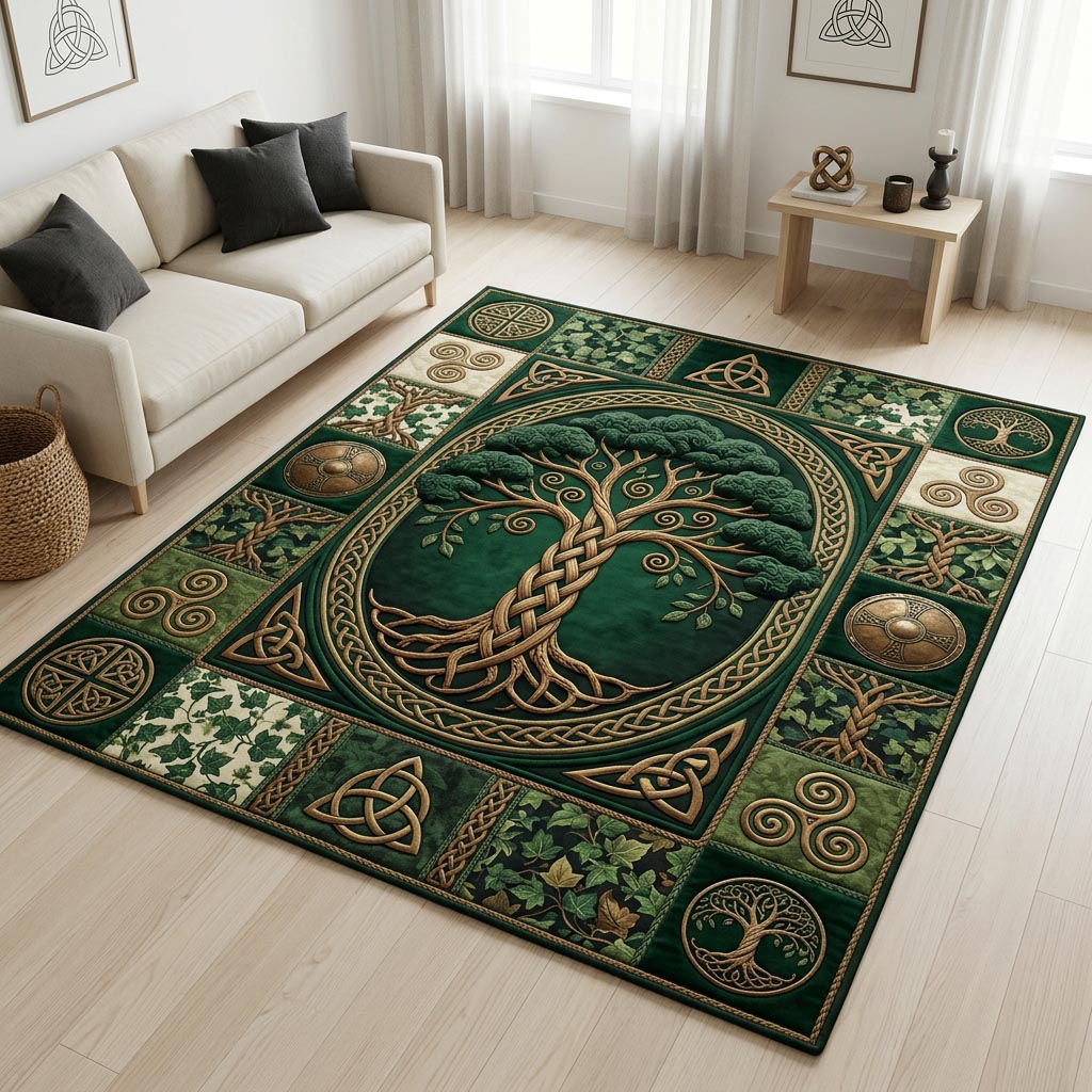 Celtic Tree of Life Area Rug - Non-Slip Washable 3D Print Rug for Living Room & BedroomTVC2108152
