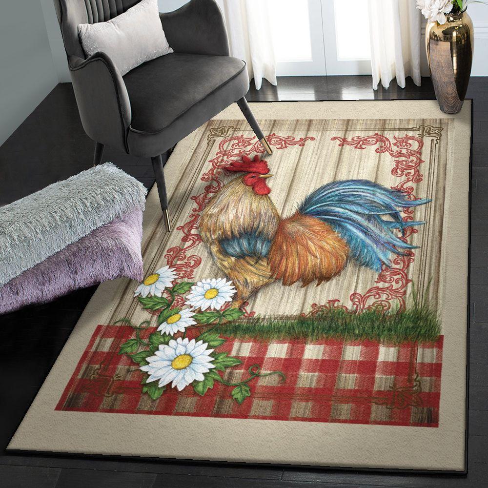 Chicken Large Living Room Rugs, Rooster Rug