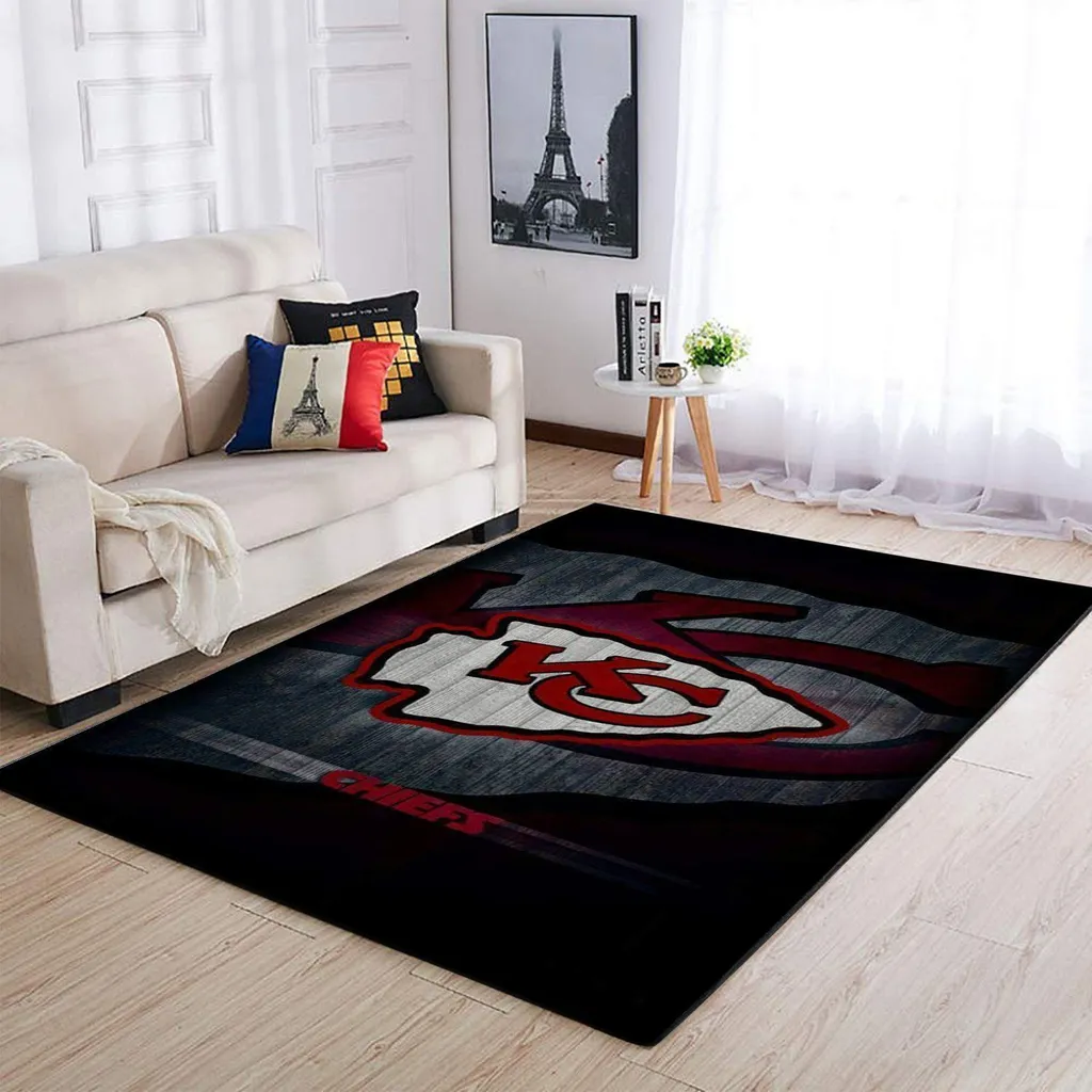 Chiefs Pride Rug Perfect for Home Decor Black and Red
