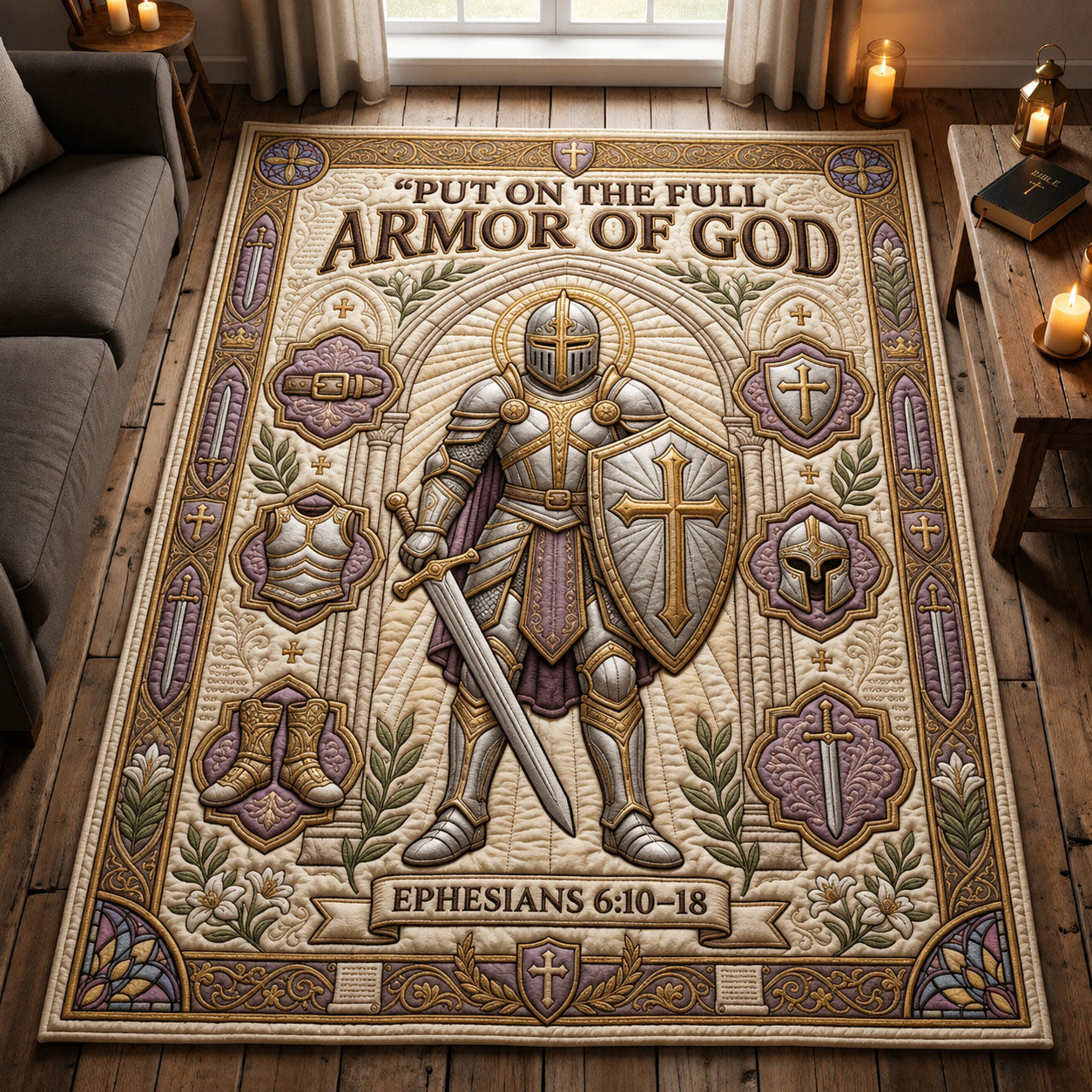 Christian Faith Area Rug - Non-Slip Washable 3D Print Rug for Living Room & Bedroom (DesignTVC2108180