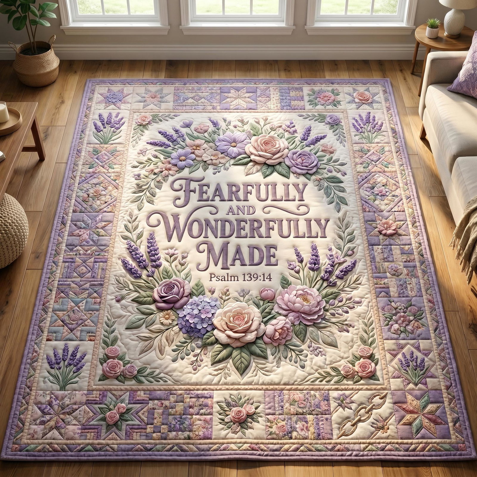 Christian Faith Area Rug - Non-Slip Washable 3D Print Rug for Living Room & Bedroom (DesignTVC2108181