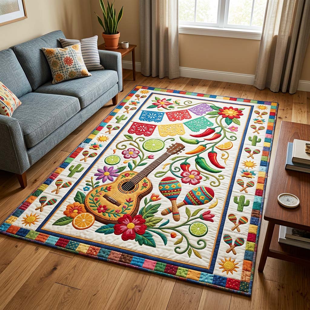 Cinco Fiesta Area Rug - Non-Slip Washable 3D Print Rug for Living Room & BedroomTVC2108165