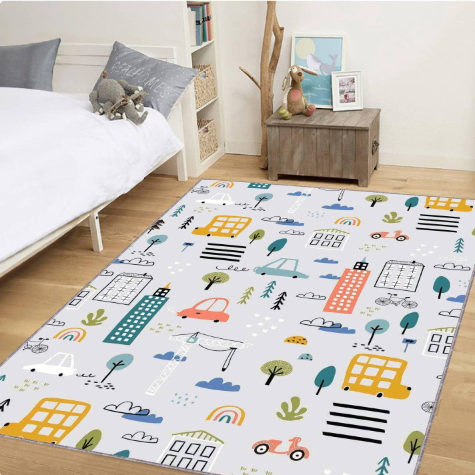 City Pattern, Colorful Town Kids RugTVC1708380