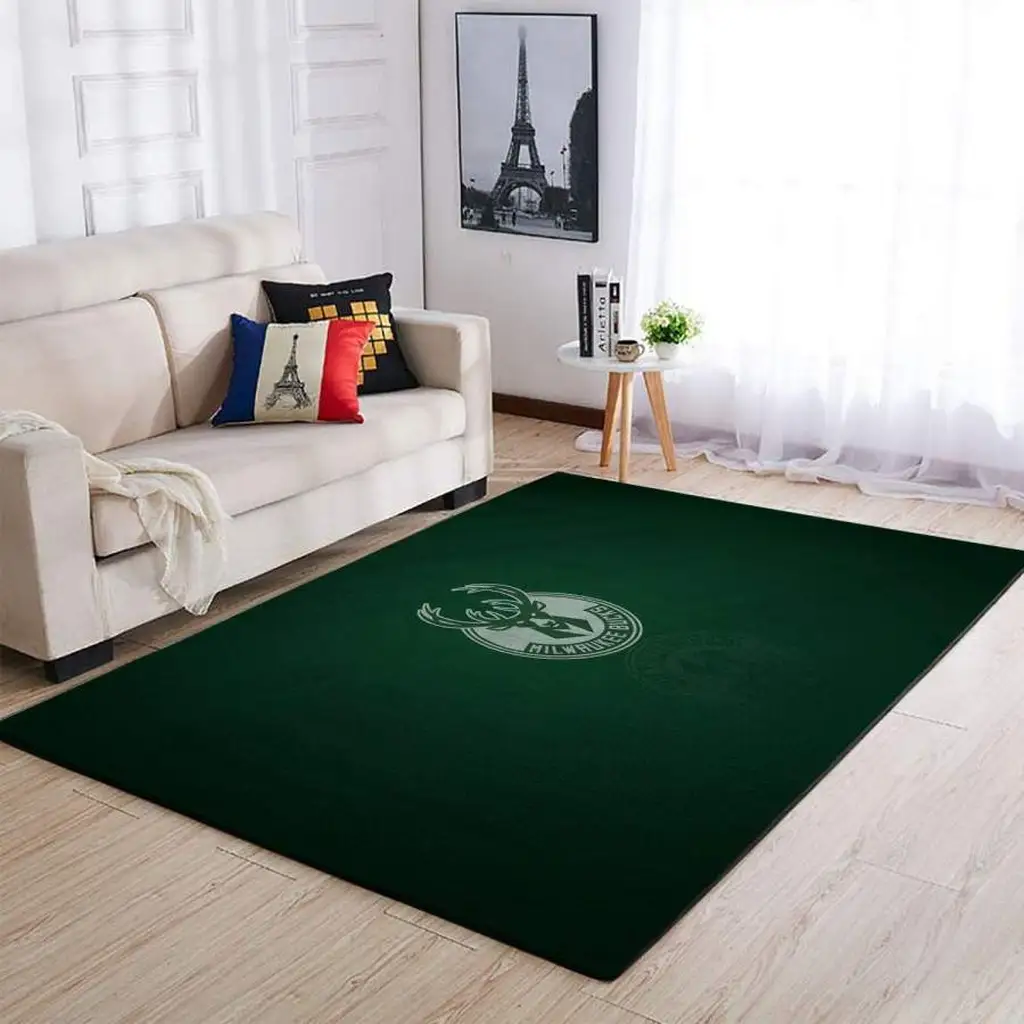 Classic French Lily Elegant Area Carpet Rug Green and White