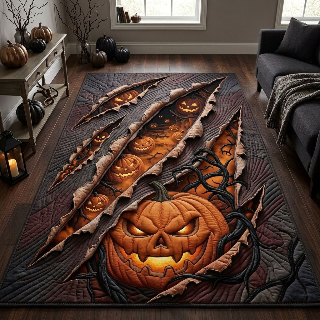 Claw Slash Pumpkin Area Rug - Non-Slip Washable 3D Print Rug for Living Room & BedroomTVC210857