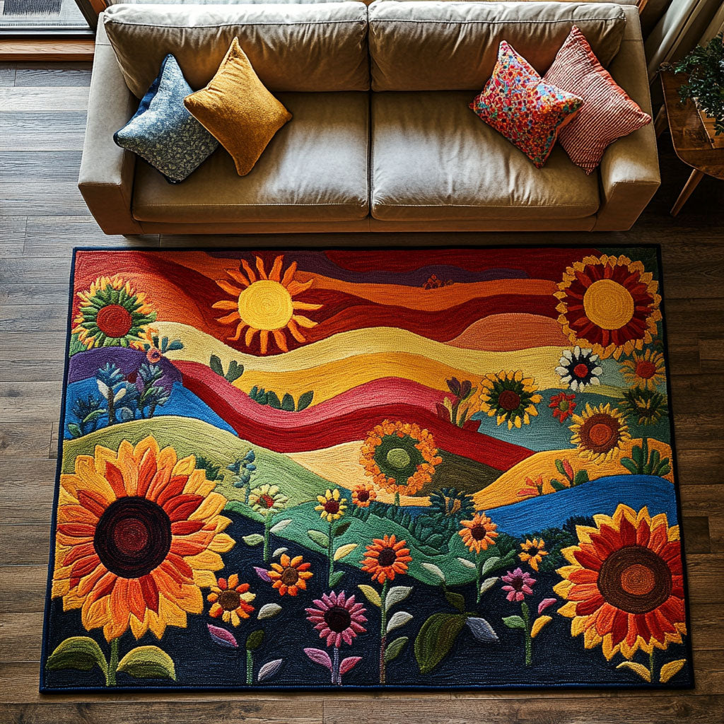 Color Bloom Area Rug - Non-Slip Washable 3D Print Rug for Living Room & BedroomTVC2108132