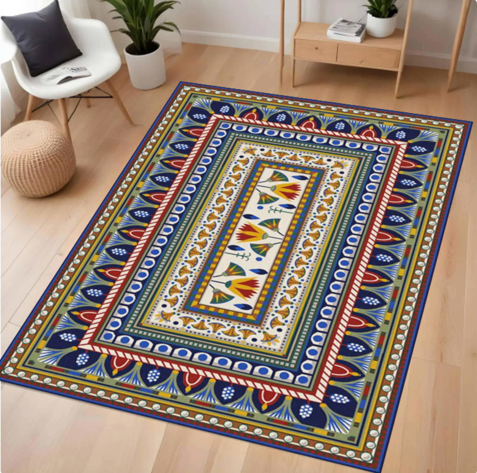 Colorful Boho-vloerkleed Tribal Vintage Style Washable Non-slipTVC1708371
