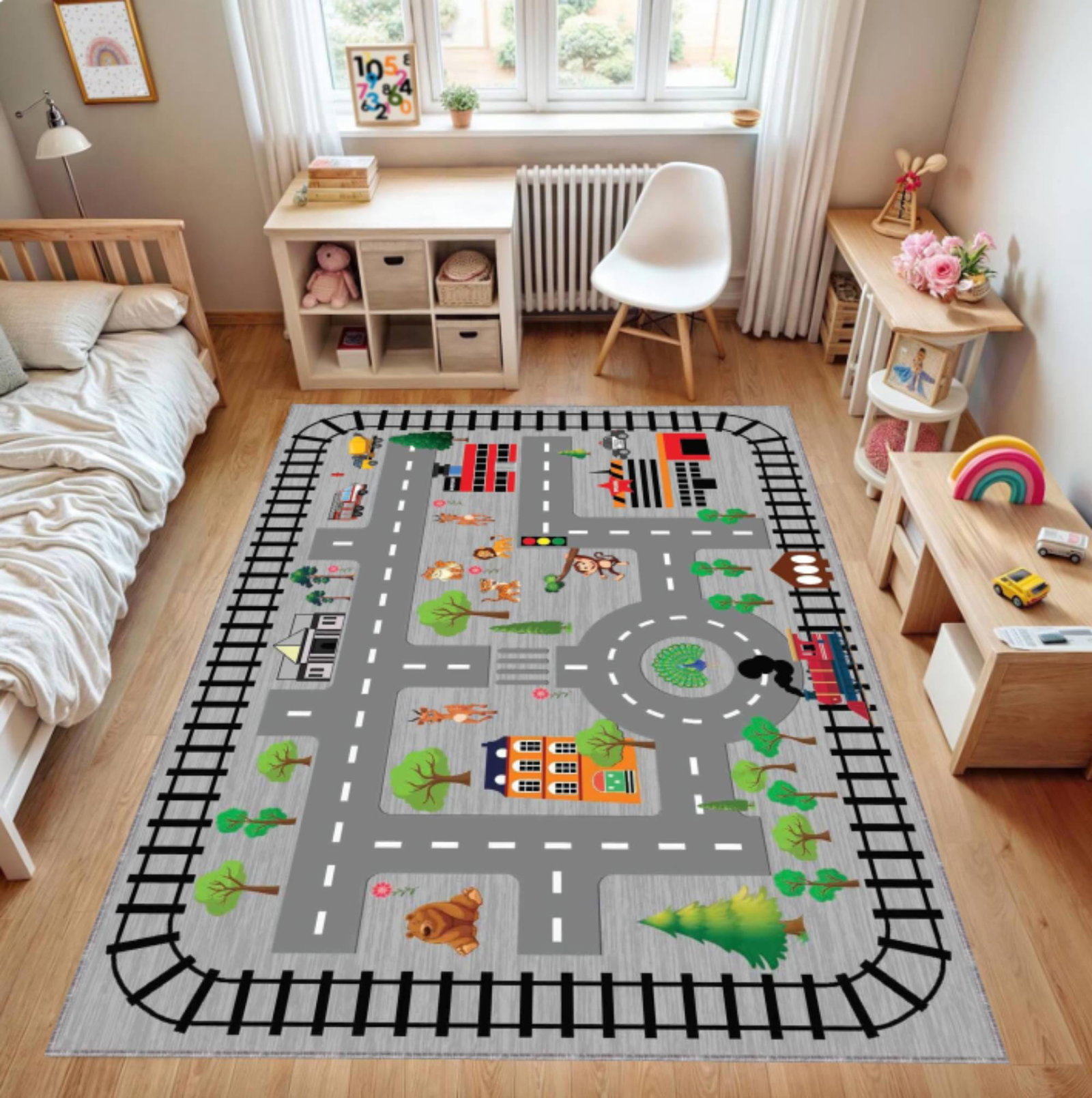 Colorful City Road Track Play CarpetTVC1708380