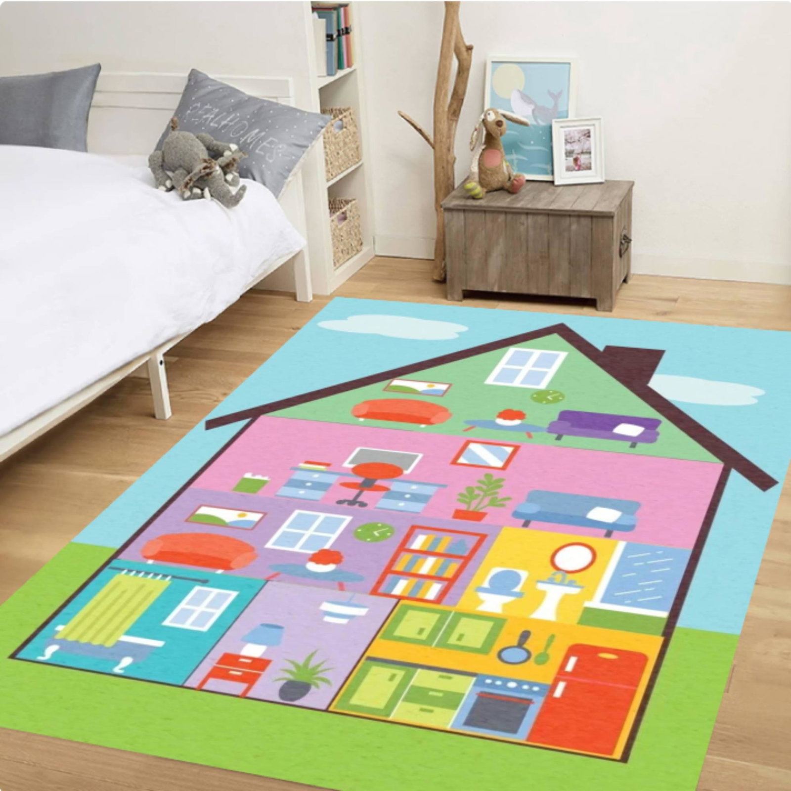 Colorful Dollhouse Play Carpet â€“ Back to SchoolTVC1708378