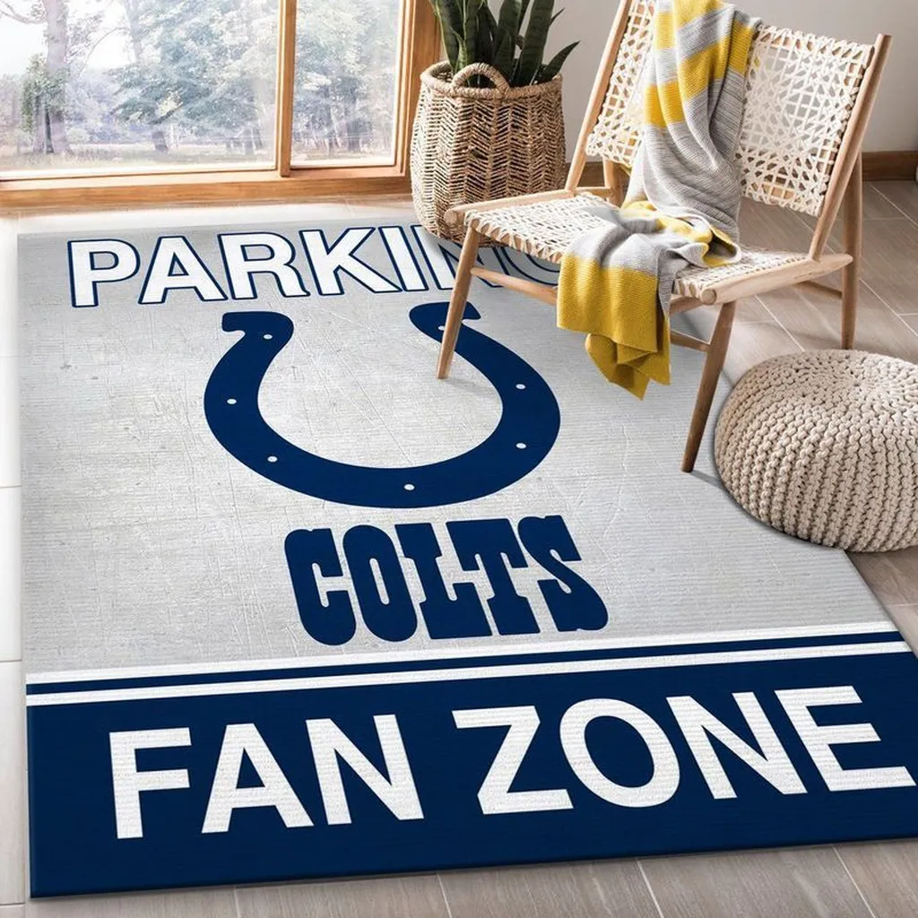Colts Fan Zone Area Rug Perfect for Living Room Decor Red and White