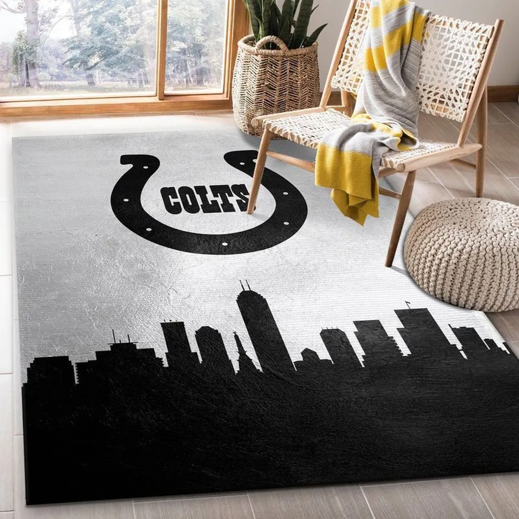 Colts Skyline Rug Modern Living Room Area Carpet Black and Red