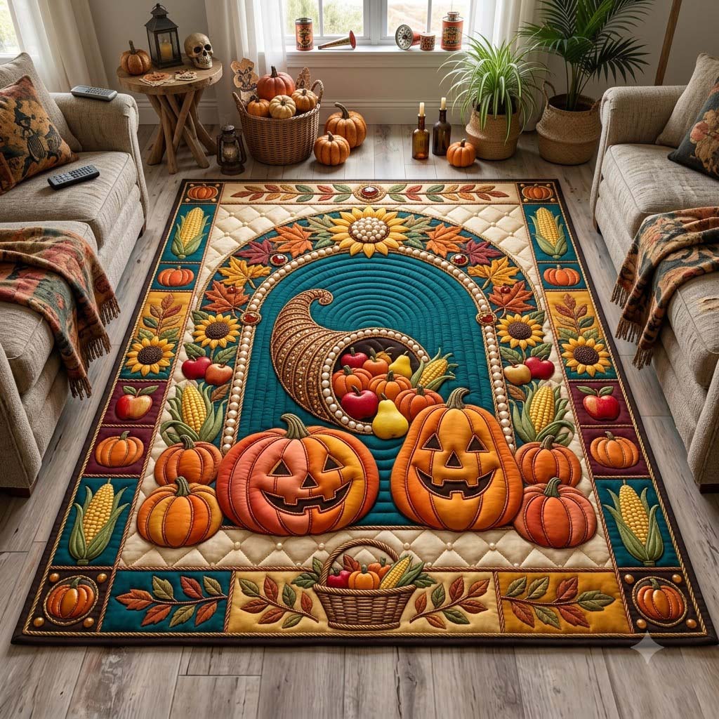 Cornucopia Arch Bounty Area Rug - Non-Slip Washable 3D Print Rug for Living Room & BedroomTVC210869