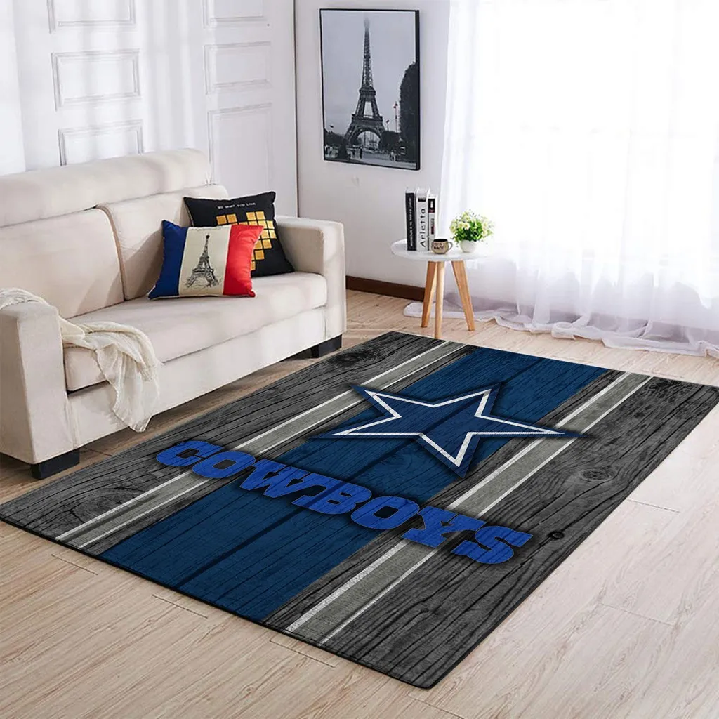 Cowboys Area Rug for Living Room Floor Decor Blue and Gray