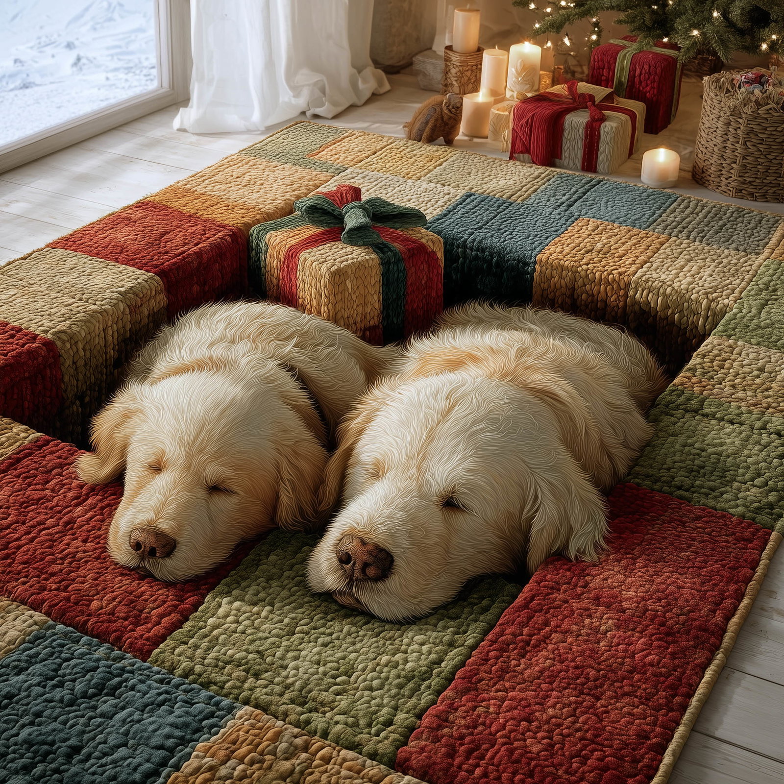 Cozy Retriever Nap Area Rug - Non-Slip Washable 3D Print Rug for Living Room & Bedroom (DesignTVC2108206