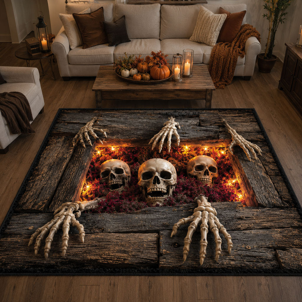 Crawling Nightmare Area Rug - Non-Slip Washable 3D Print Rug for Living Room & BedroomTVC210850