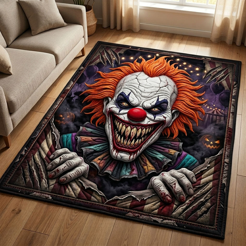 Creepy Clown Area Rug - Non-Slip Washable 3D Print Rug for Living Room & Bedroom (DesignTVC2108180