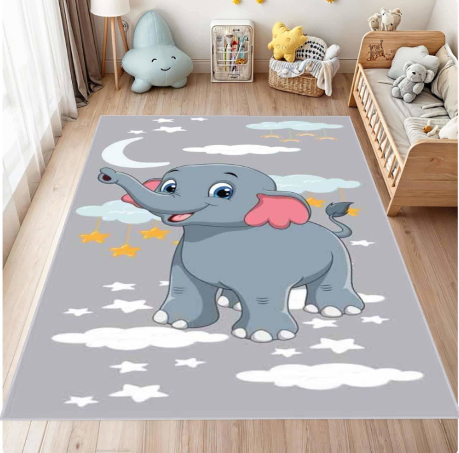 Cute Elephant Kids Rug Rug for Baby's Washable Non-slip RugTVC1708358